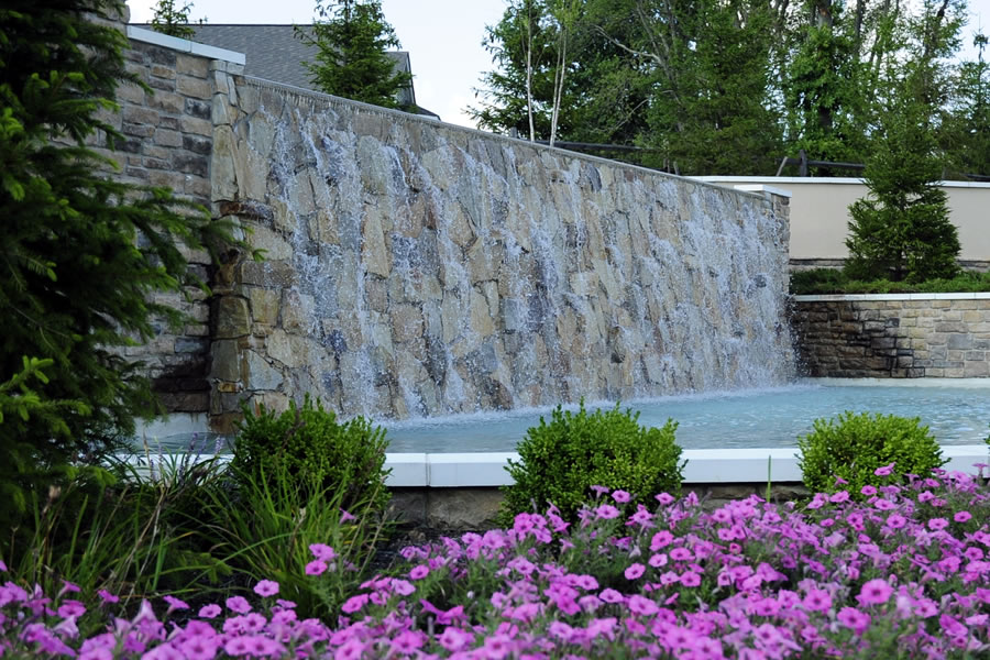 Four Seasons Manalapan Manalapan, New Jersey Water Feature Wall Commercial Pool Design by Omega Pool Structures, Inc